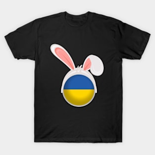 happy easter Ukraine bunny ears flag cute designs T-Shirt